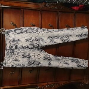 Zara Basically Snake Print Ankle Trousers sz S